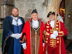 Tory Mayor: Christians in politics “abhorrent” Steve Bucknell (centre) at the 'mayor-making' service in All Saints Church, Royal Wootton Bassett