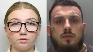 Alicia Novas (left) began an illicit relationship with prisoner Declan Winkless (right) at HMP Five Wells | NORTHAMPTONSHIRE POLICE